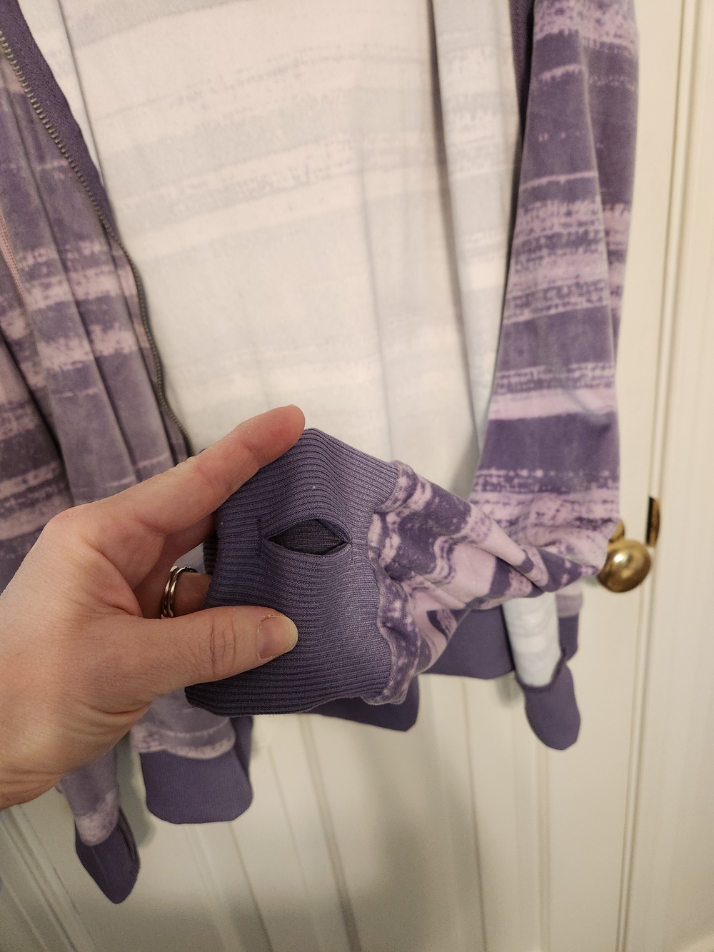 Purple Striped Zip Hoodie Jacket - Picture 6 of 7